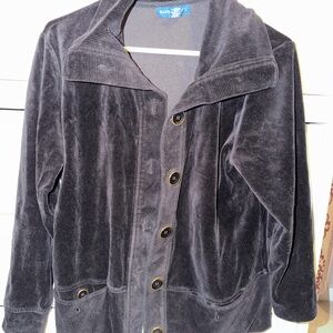 Black Corduroy Button-Up Jacket